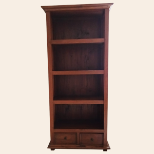 Classic Wooden Bookshelf with Drawers – For Rent