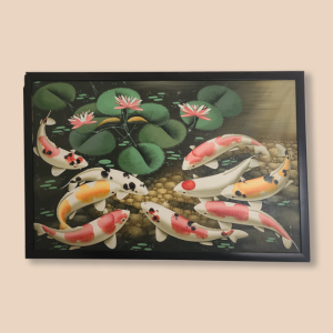 Nine Koi Fish Canvas Painting – For Rent