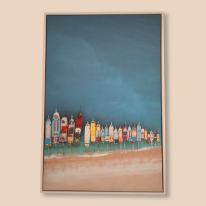 Beach & Surfboard Canvas Painting – For Rent