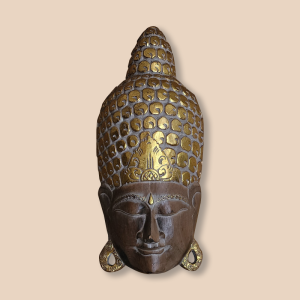 Wooden Buddha Head Sculpture – For Rent