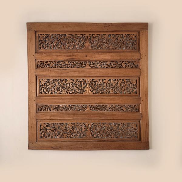 Ornamental Carved Wood Wall Panel – For Rent