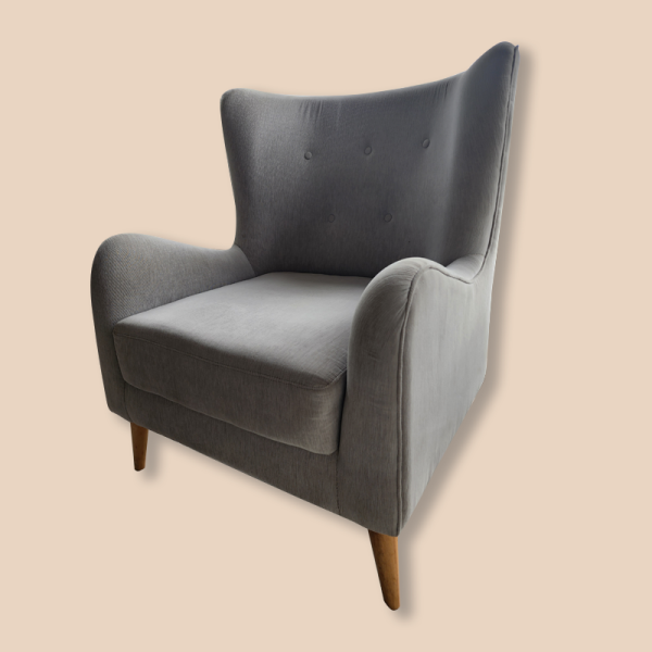 Modern Upholstered Armchair for Rent – Stylish Comfort with Scandinavian Touch