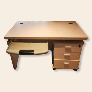 Wooden Office Desk with Drawers and Keyboard Tray - For Rent
