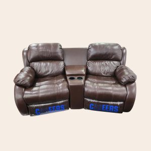 Sofa Recliner Kulit Coklat 2 Dudukan - untuk Disewakan