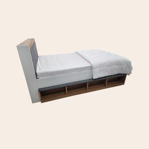 Kasur Single dengan Rangka Kayu & Storage - untuk Disewakan per Tahun