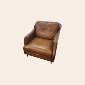 Sofa Single Coklat Kulit Sintetis - untuk Disewakan per Tahun