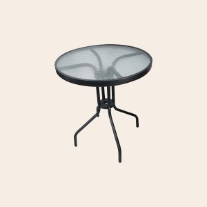 Meja Kaca Bulat Outdoor/Indoor - untuk Disewakan per Tahun