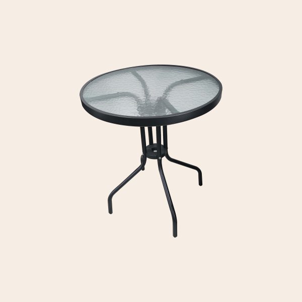 Meja Kaca Bulat Outdoor/Indoor - untuk Disewakan per Tahun